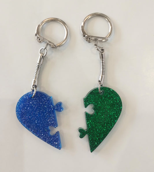 Breloc Inimă Dublă de tip Puzzle