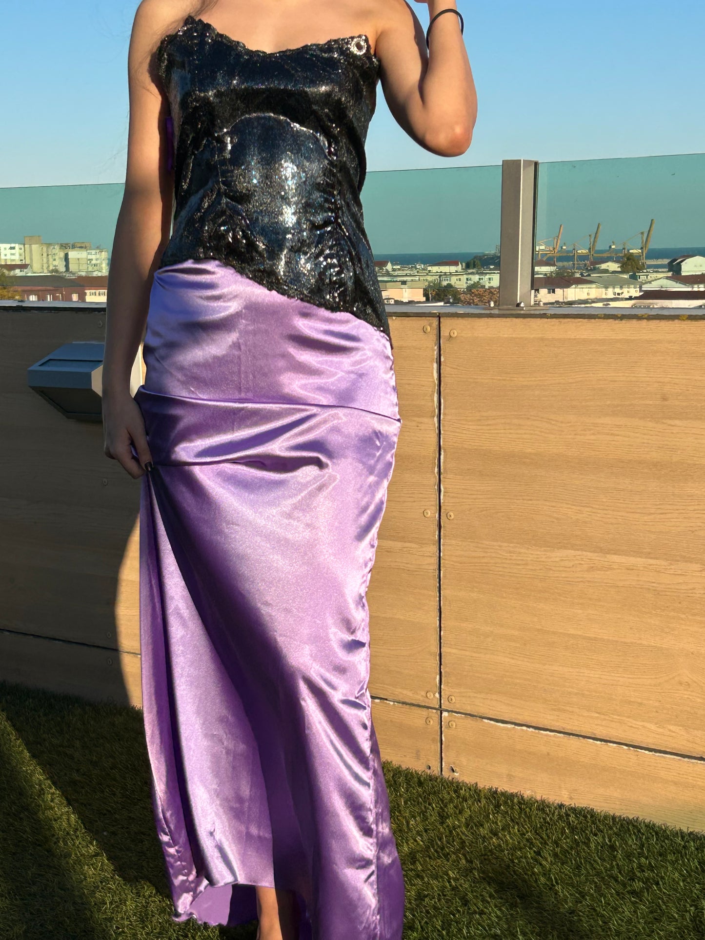 Midnight Amethyst - Compleu Couture din Catifea și Satin