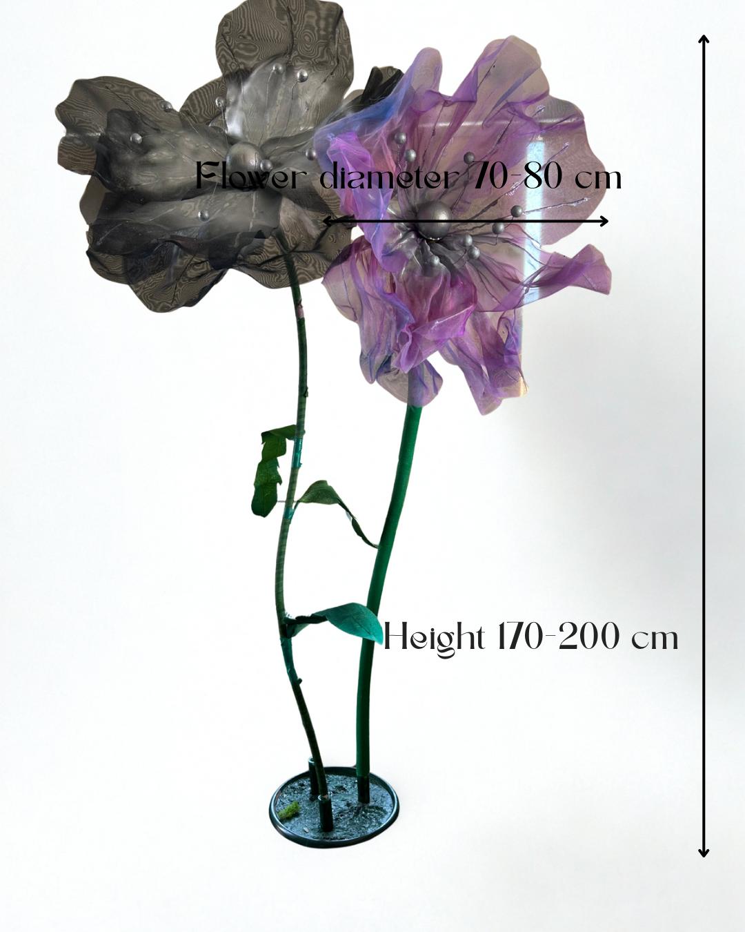 Flori Gigant din Organza pentru decor evenimente, nuntă, vitrine