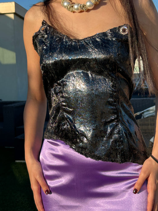 Midnight Amethyst - Compleu Couture din Catifea și Satin