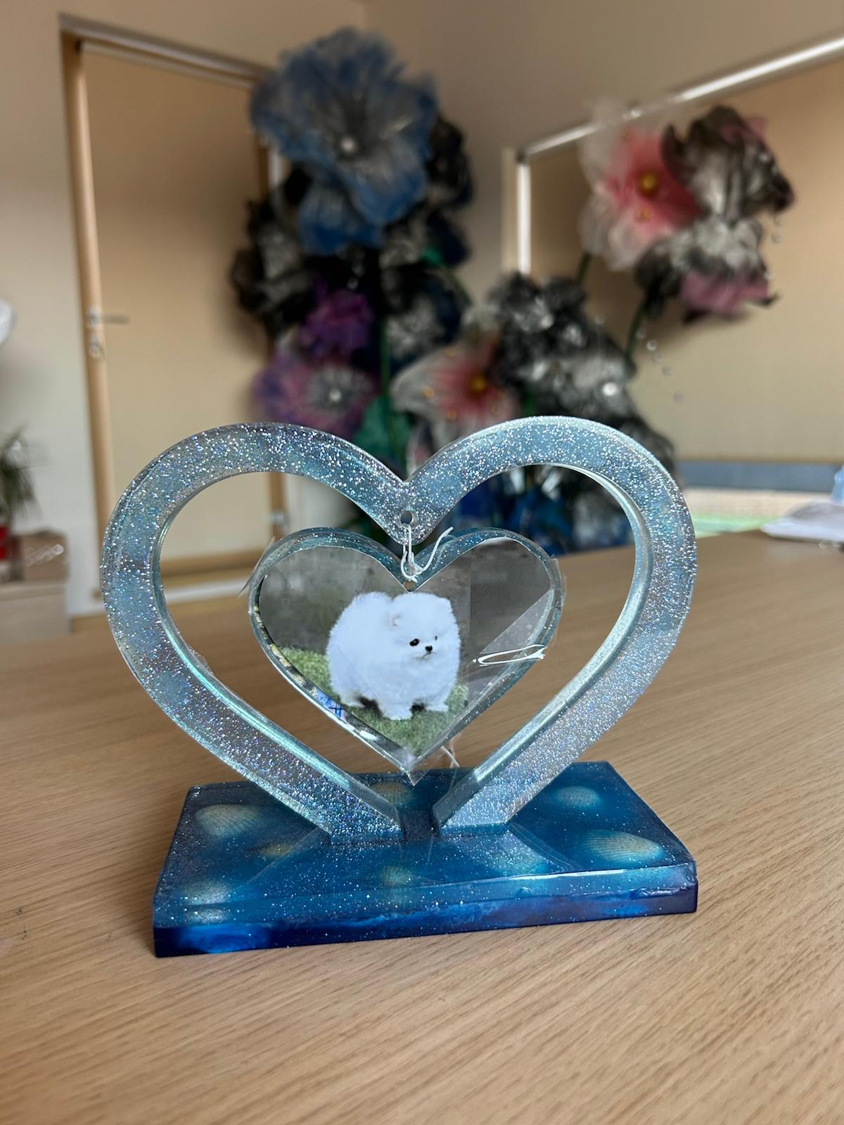 Ramă Foto Inimă Dublă - realizată la comandă după preferințele tale