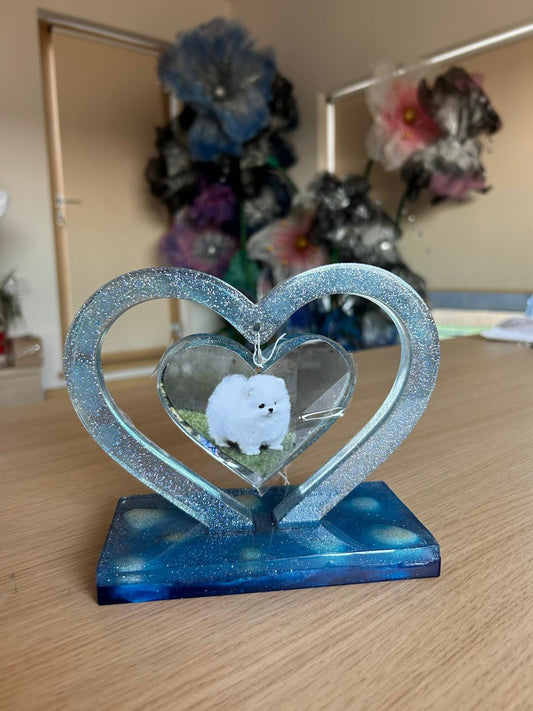 Ramă Foto Inimă Dublă - realizată la comandă după preferințele tale