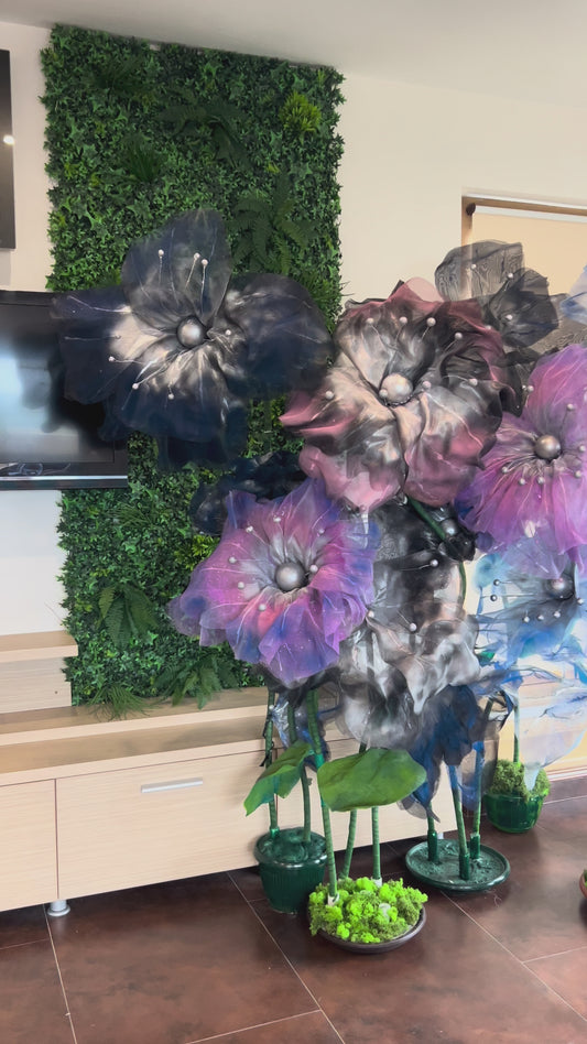 Flori Gigant din Organza pentru decor evenimente, nuntă, vitrine