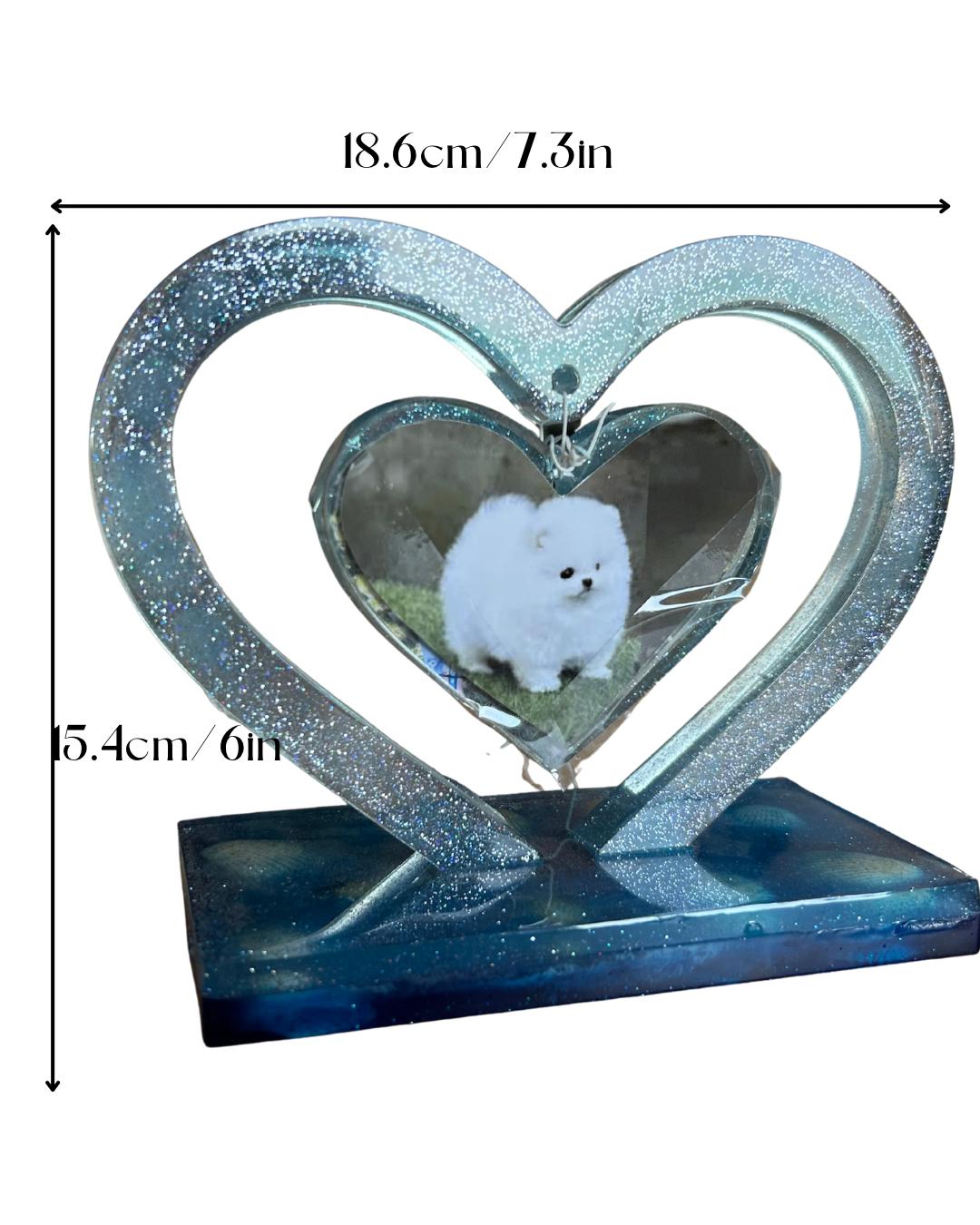 Ramă Foto Inimă Dublă - realizată la comandă după preferințele tale